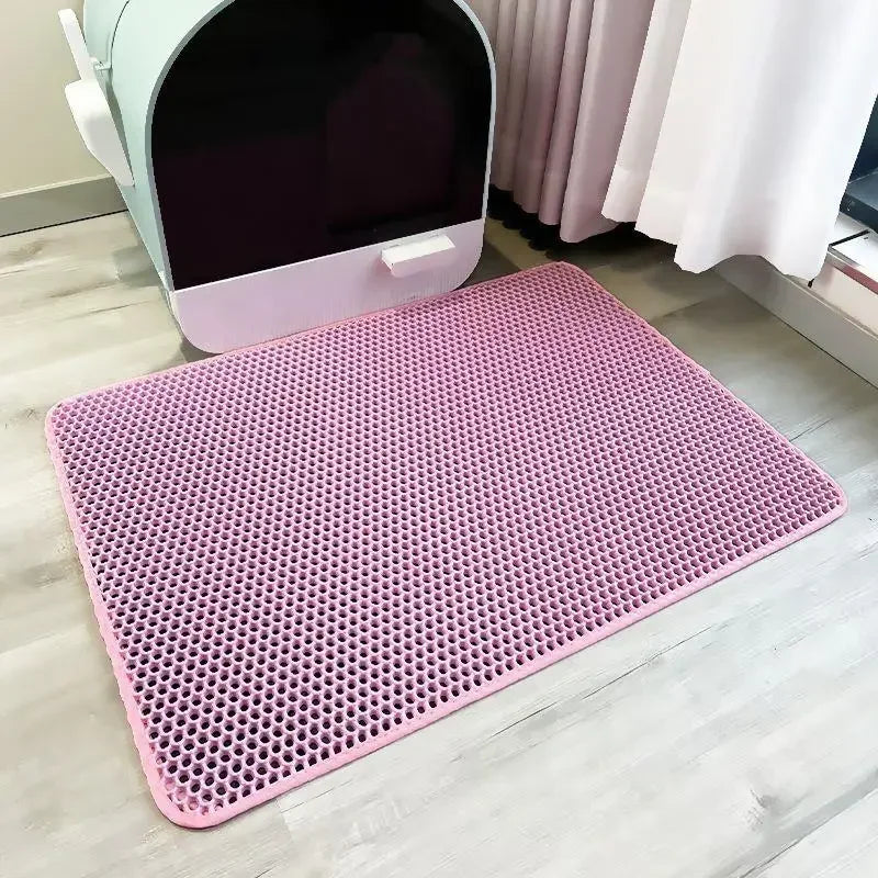 Tapis de litière double couche pour chat